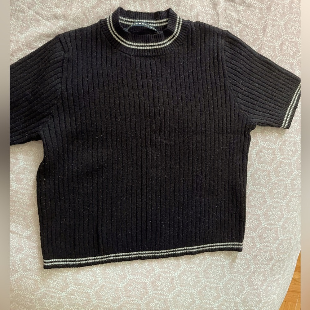 Brandy Melville black ribbed knit top